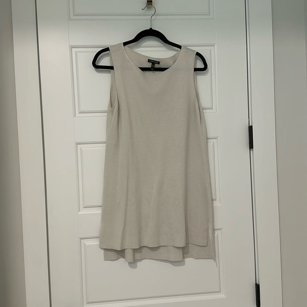 Gorgeous Eileen Fisher Cream Tunic Shell